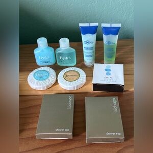 Hotel Travel Toiletries Lot Hydro Spa Ocean Qua Soap Shampoo Conditioner Cap